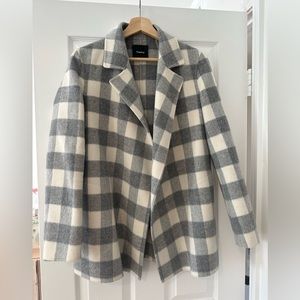 Theory Plaid Print Coat
